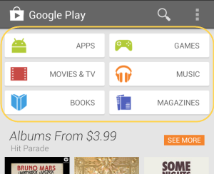 Google Play のボタン